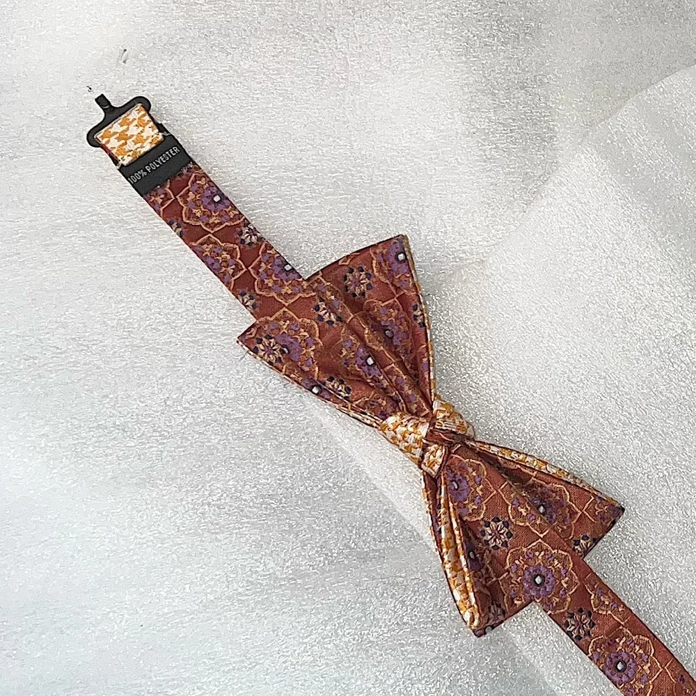 Red & Orange Retro Patterned Small Adjustable Neck Tie One Size - Picture 8 of 10